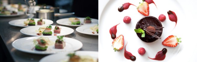 fine dining savoury plate and desert plate | Kelly Chandler Consulting 