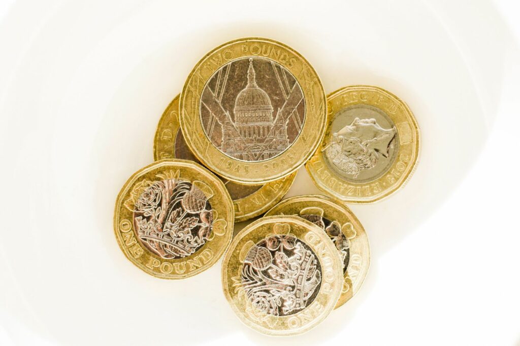 one pound coins denoting wedding venue sales
